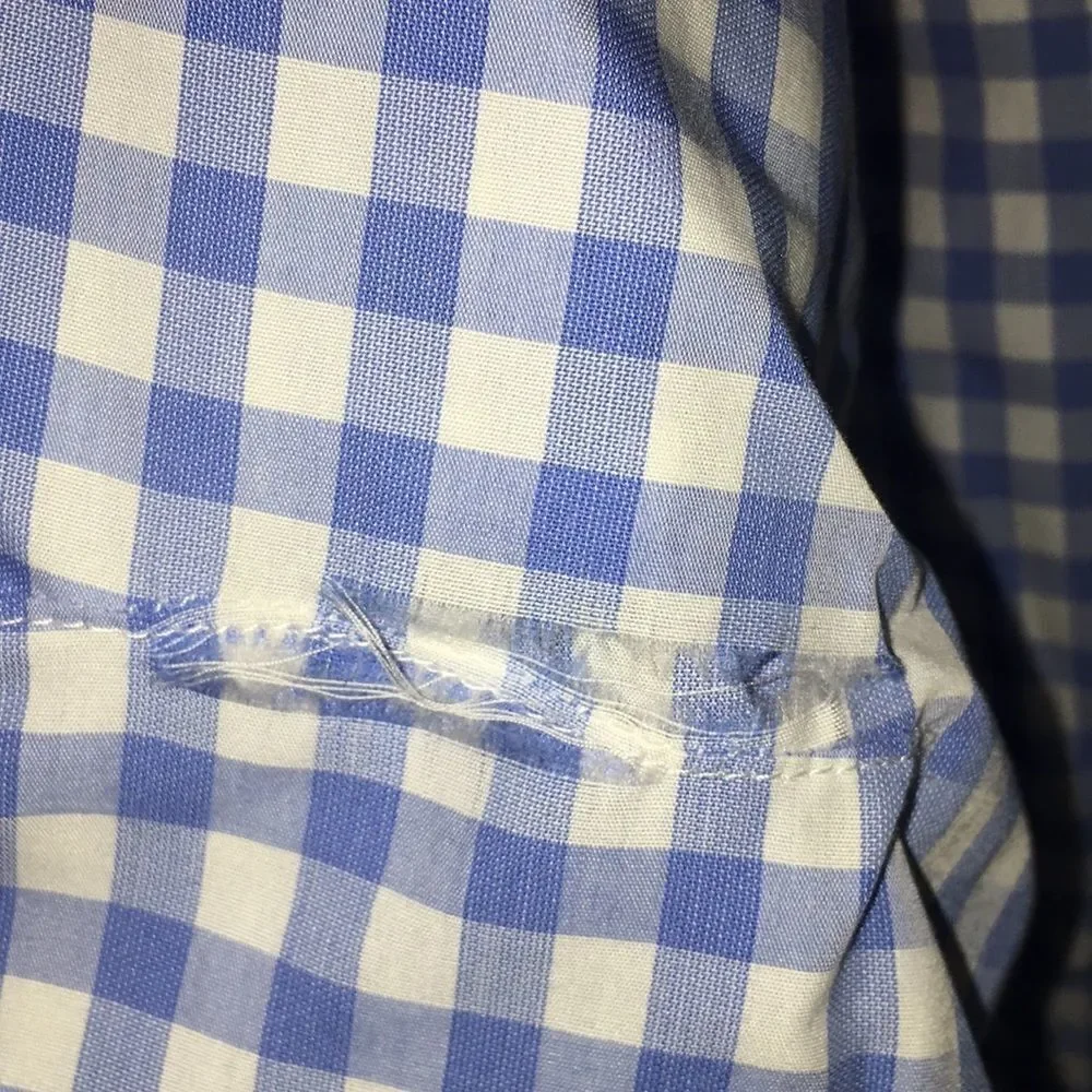 Blue Check Neiman Marcus Dress Shirt 16 x 34/35